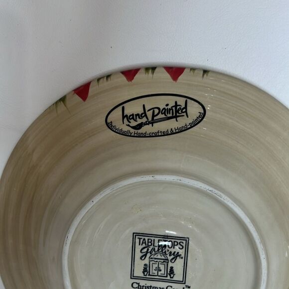 Tabletops Gallery Christmas Carol Hand Painted Crafted Red Poinsettia 8 In Set 2 - Picture 6 of 7